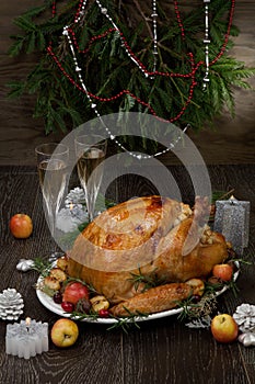 Roasted Christmas Turkey with Grab Apples