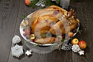 Roasted Christmas Turkey with Grab Apples
