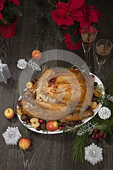 Roasted Christmas Turkey with Grab Apples