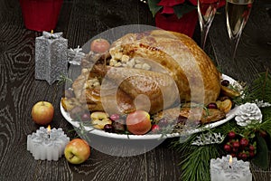 Roasted Christmas Turkey with Grab Apples