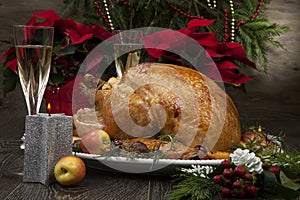 Roasted Christmas Turkey with Grab Apples