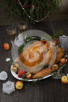 Roasted Christmas Turkey with Grab Apples