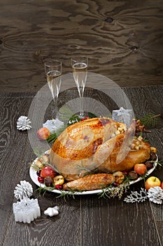 Roasted Christmas Turkey with Grab Apples