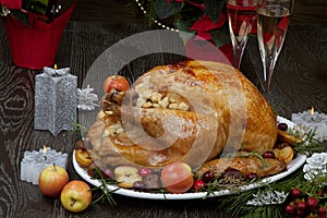 Roasted Christmas Turkey with Grab Apples