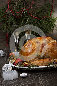 Roasted Christmas Turkey with Grab Apples