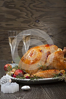 Roasted Christmas Turkey with Grab Apples