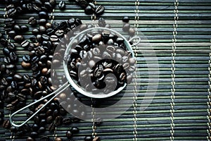 Roasted coffe beans texture