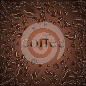 Roasted coffee bean, vector illustration background for the design of pages