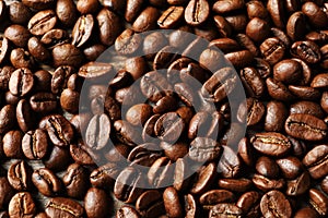 Roasted coffee beans as background