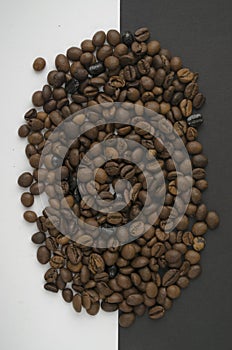 Roasted coffee beans background. .