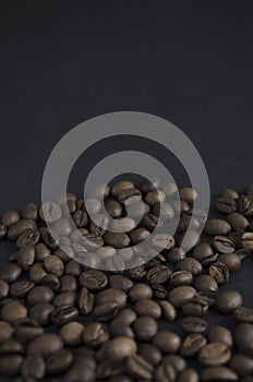 Roasted coffee beans background. .