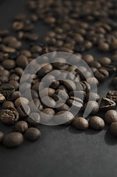 Roasted coffee beans background. .