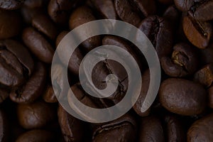 Roasted coffee beans background abstract