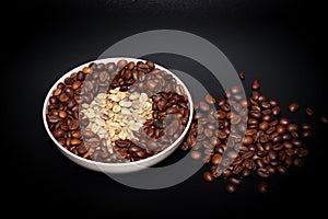 roasted coffee beans in a bowl
