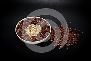 roasted coffee beans in a bowl