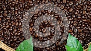 Roasted coffee beans, can be used as a background