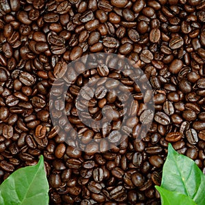 Roasted coffee beans, can be used as a background