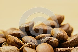 Roasted coffee beans in detail