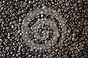 Roasted coffee beans, full frame, background