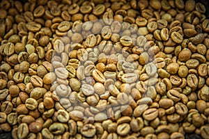 roasted coffee beans. ready for making high quality drinks. like espresso, latte or cappuccino