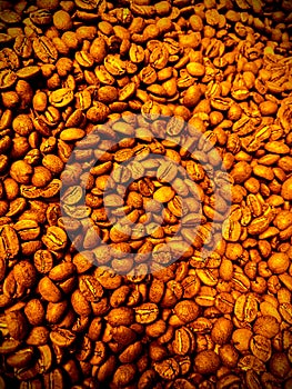 Roasted coffee beans texture background