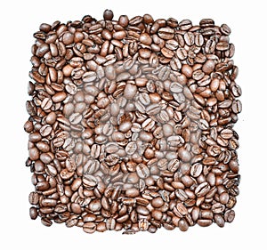 Roasted coffee beans texture background or wallpaper. Coffee is a stimulant that contains lots of caffeine and is a tasty drink