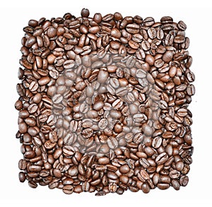 Roasted coffee beans texture background or wallpaper. Coffee is a stimulant that contains lots of caffeine and is a tasty drink