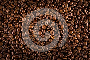 Roasted coffee beans texture