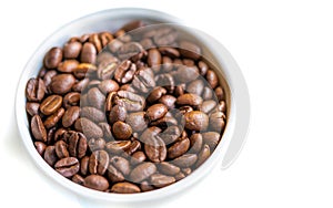 Roasted Coffee Beans On White Background