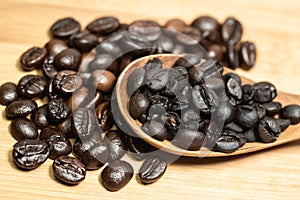 The roasted coffee beans photo