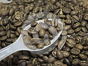 Roasted coffeebeans,show detail and texture of seed