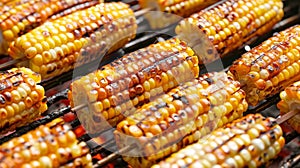 Roasted corn cobs on a grill evoke the essence of grilled corn, Ai Generated