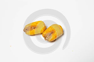 Roasted corn nuts on white background
