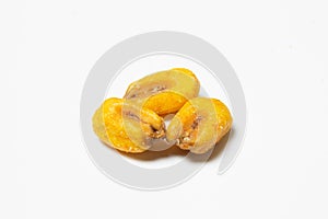 Roasted corn nuts on white background