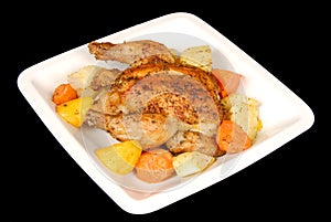 Roasted Cornish Hen and Root Vegetables