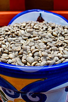 Roasted decaf coffee beans without caffeine
