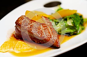 Roasted duck breast fillet photo