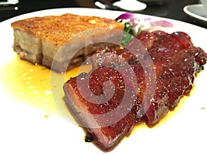 Roasted duck, roasted pork crispy siu yuk and Charsiu photo