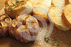 Roasted garlic. photo