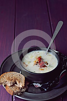 Roasted Garlic Potato Soup