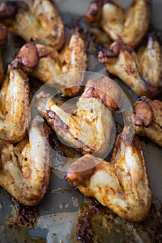 Roasted or grilled chicken wings