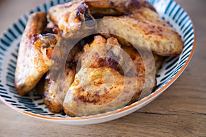 Roasted or grilled chicken wings