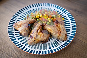 Roasted or grilled chicken wings