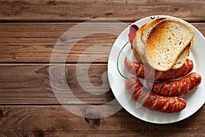 Roasted grilled sausage