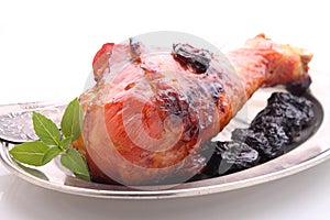 Roasted leg of turkey