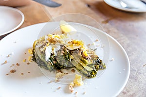 Roasted little gems with egg, anchovy, breadcrumbs