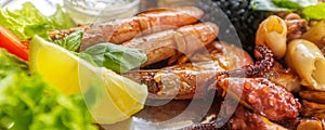 Roasted Mixed Seafood platter banner