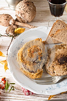 Roasted parasol mushroom