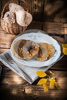 Roasted parasol mushroom