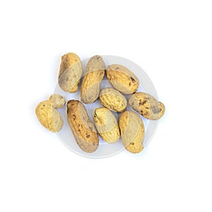 Roasted peanut isolated on white background